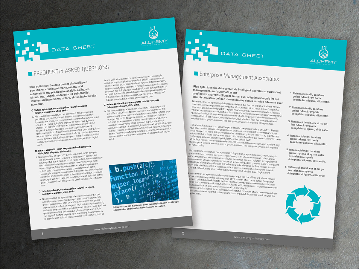 Diseño de Brochure por andrew3344 para Alchemy Technology Group | Diseño #11293487