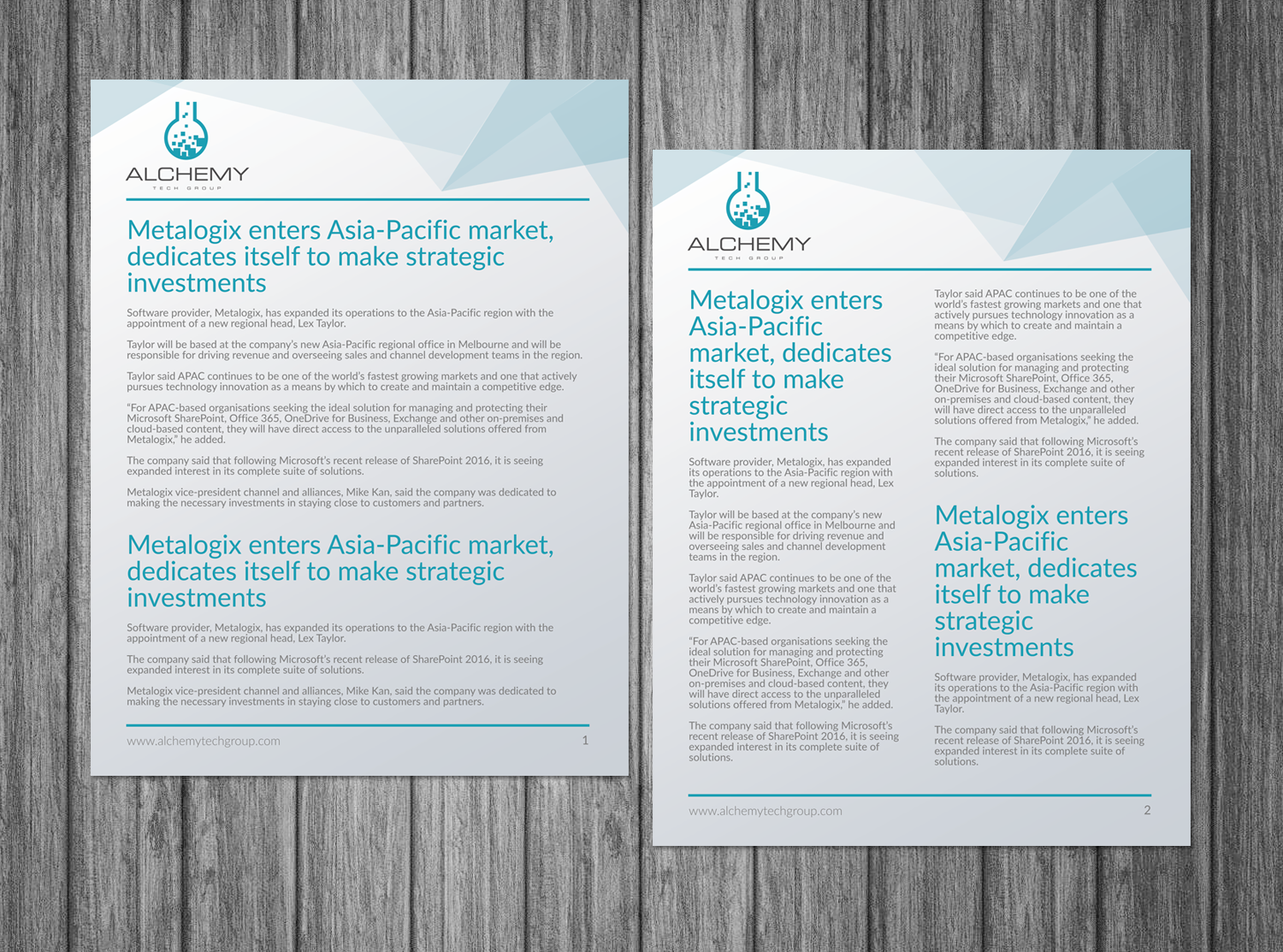 Brochure Design by Victor_pro for Alchemy Technology Group | Design #11300565
