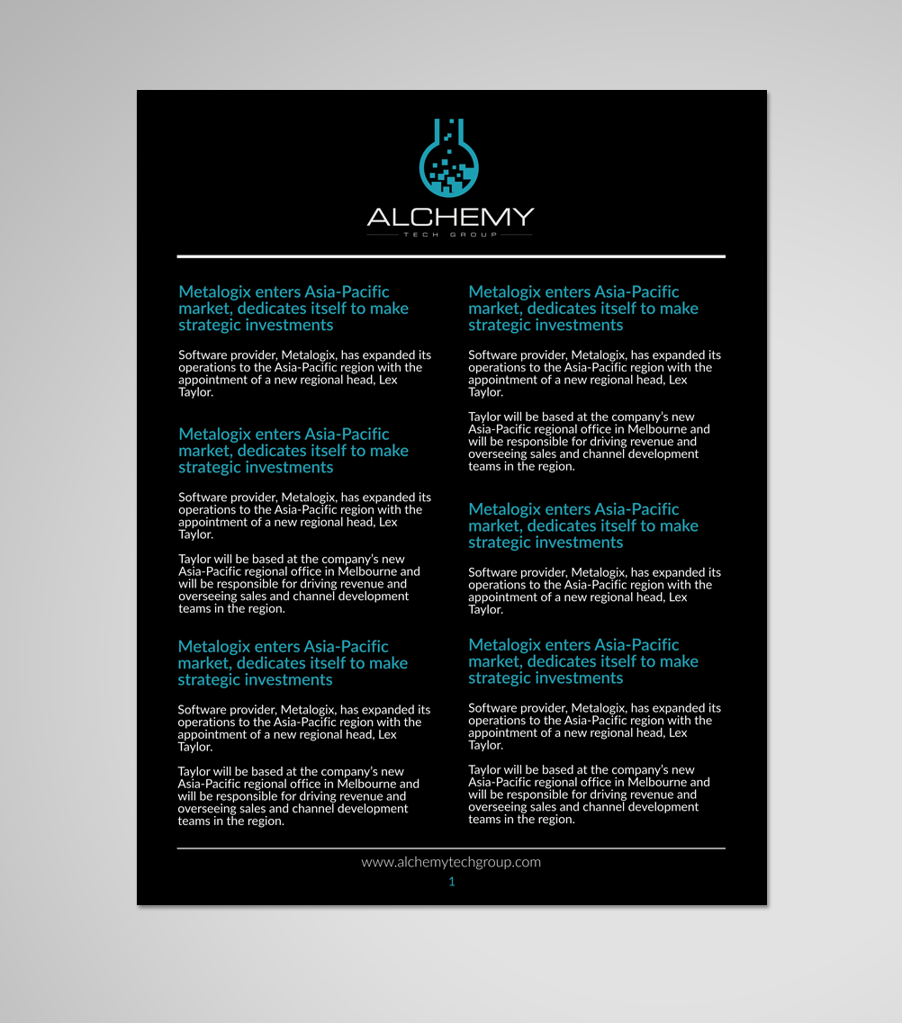 Brochure Design by Victor_pro for Alchemy Technology Group | Design #11300662