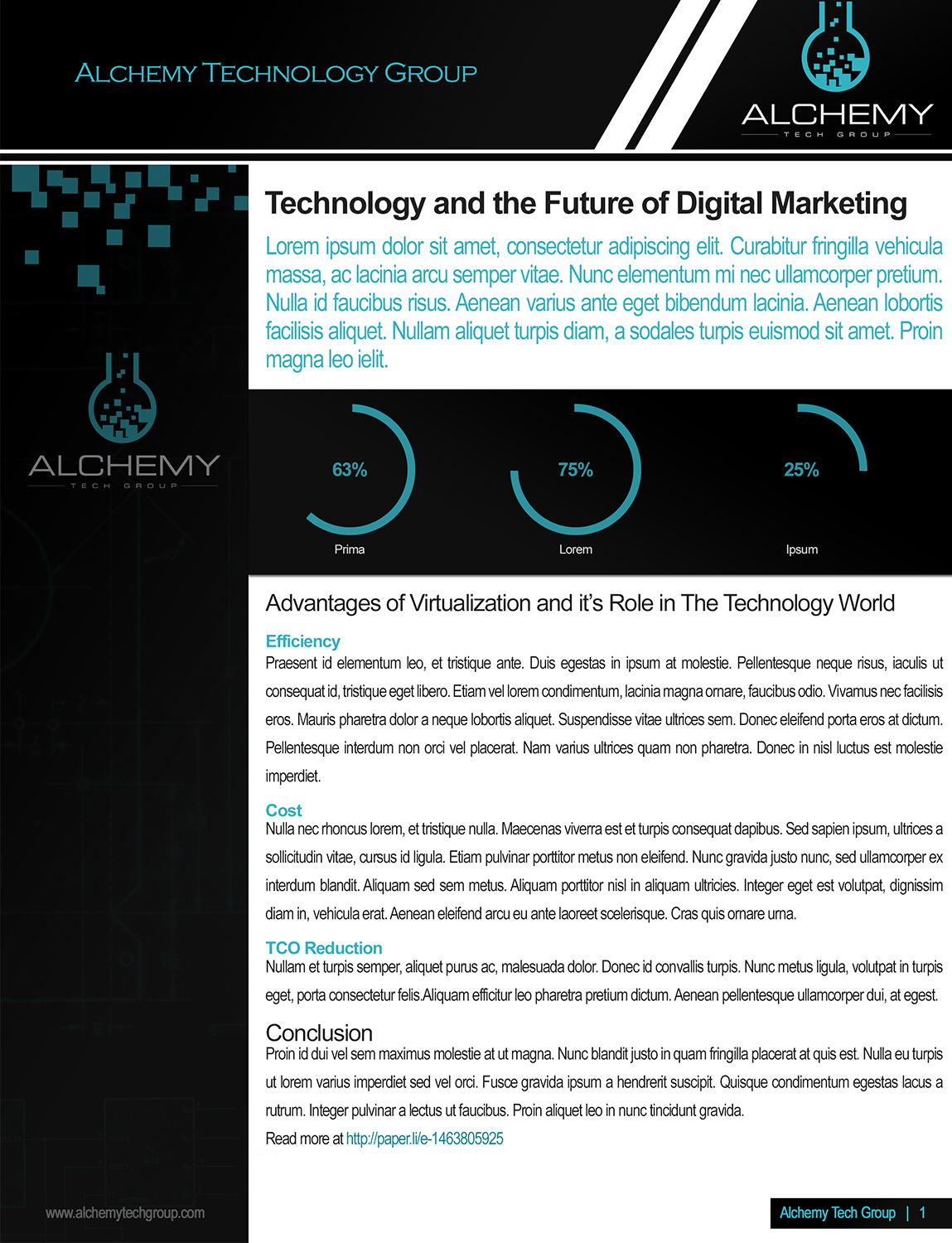 Design de Brochure par CkPrimeTechnologies pour Alchemy Technology Group | Design #11271940