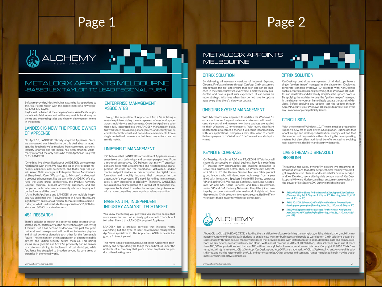 Brochure Design by innovative earth for Alchemy Technology Group | Design: #11305932