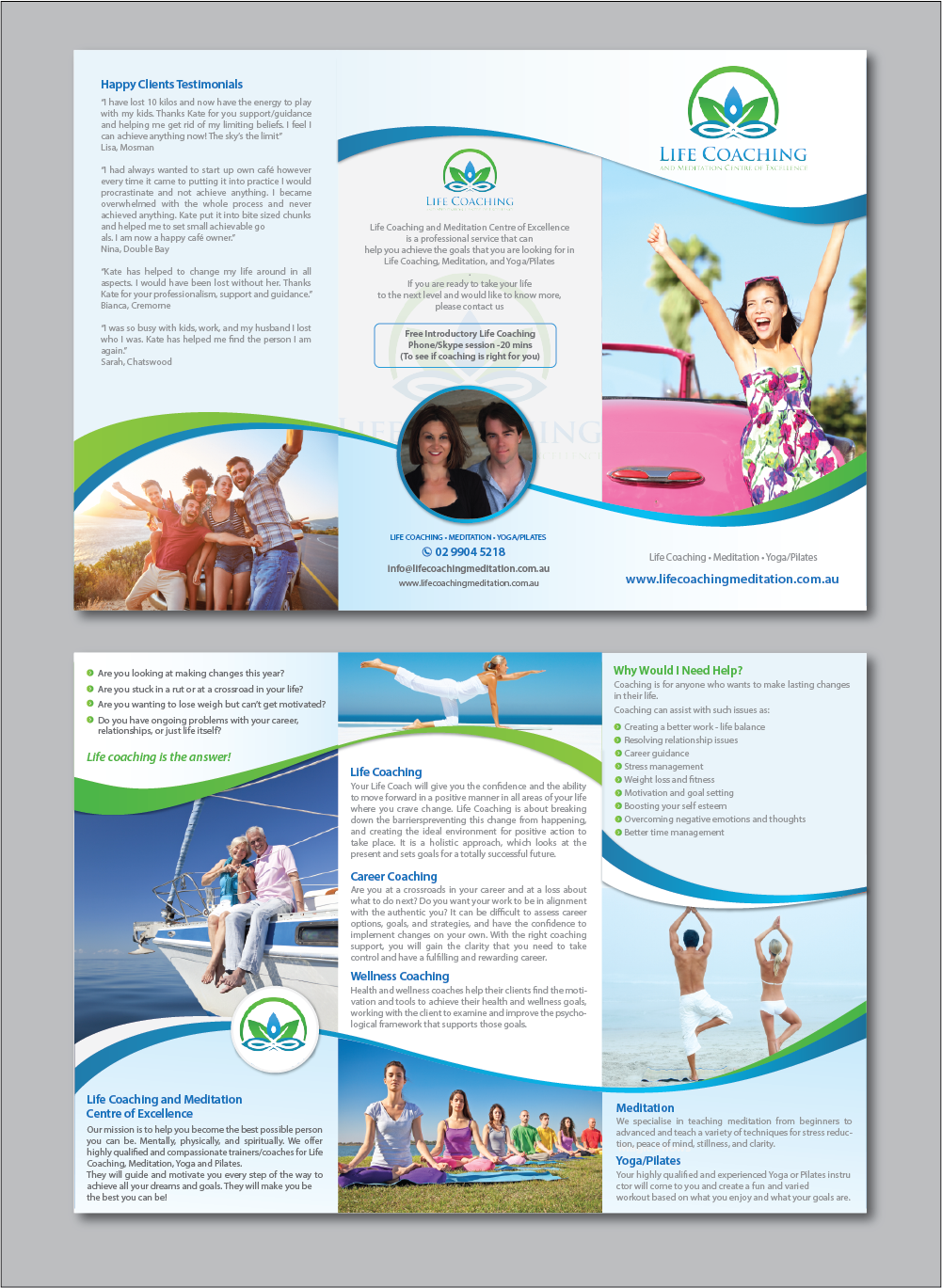 Diseño de Flyer por alex989 para Life coaching and meditation centre of excellence | Diseño #11307467