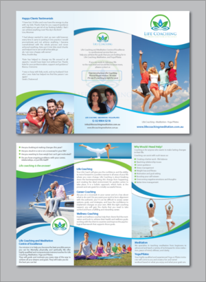Diseño de Flyer por alex989 para Life coaching and meditation centre of excellence | Diseño: #11307538