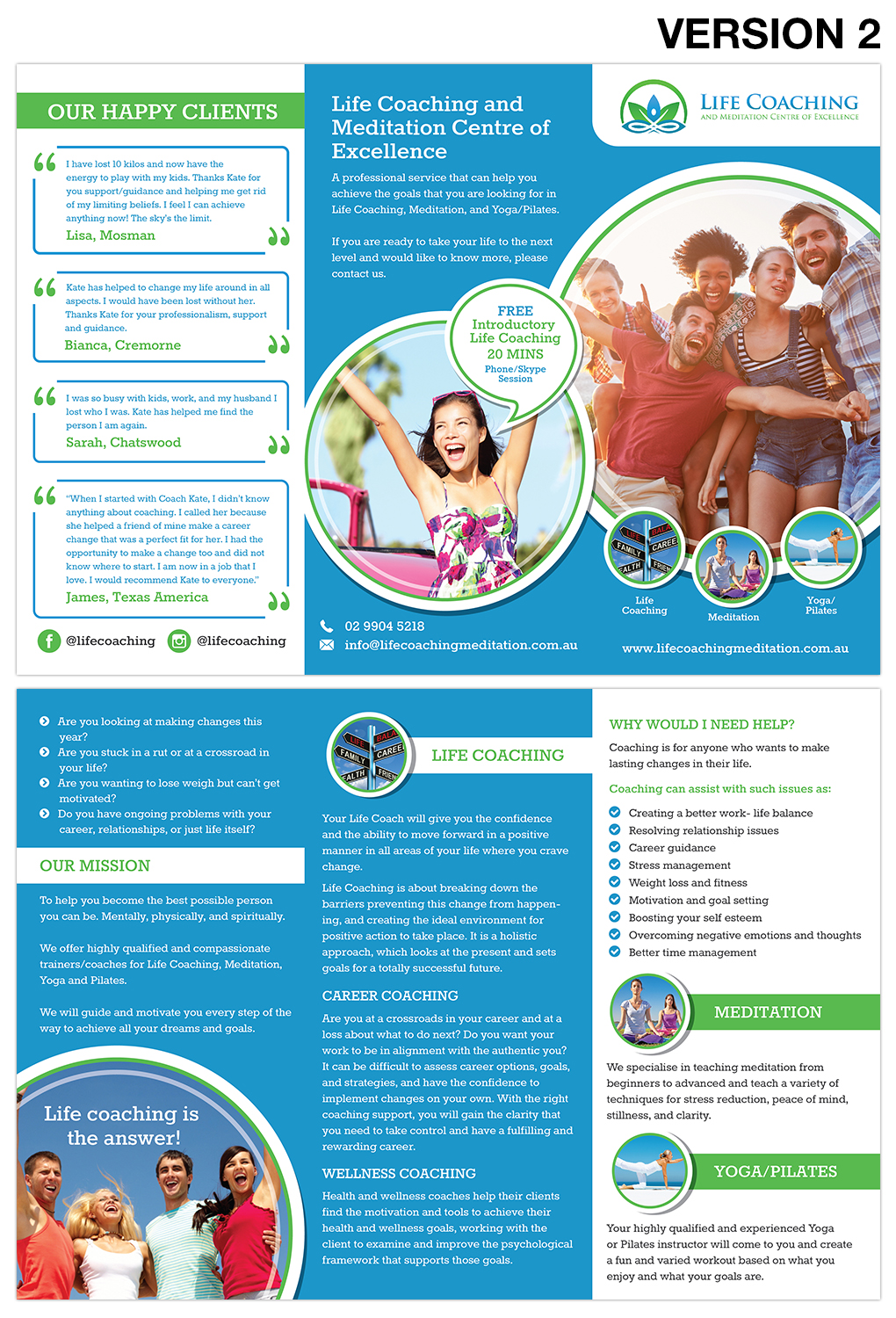 Design de Flyer par Claireative pour Life coaching and meditation centre of excellence | Design #11318689