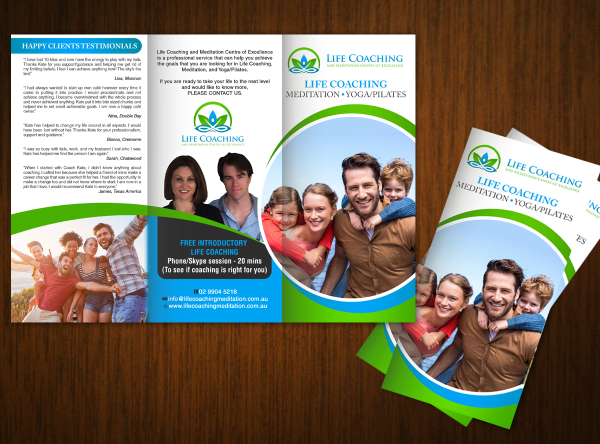 Diseño de Flyer por creative.bugs para Life coaching and meditation centre of excellence | Diseño #11307521