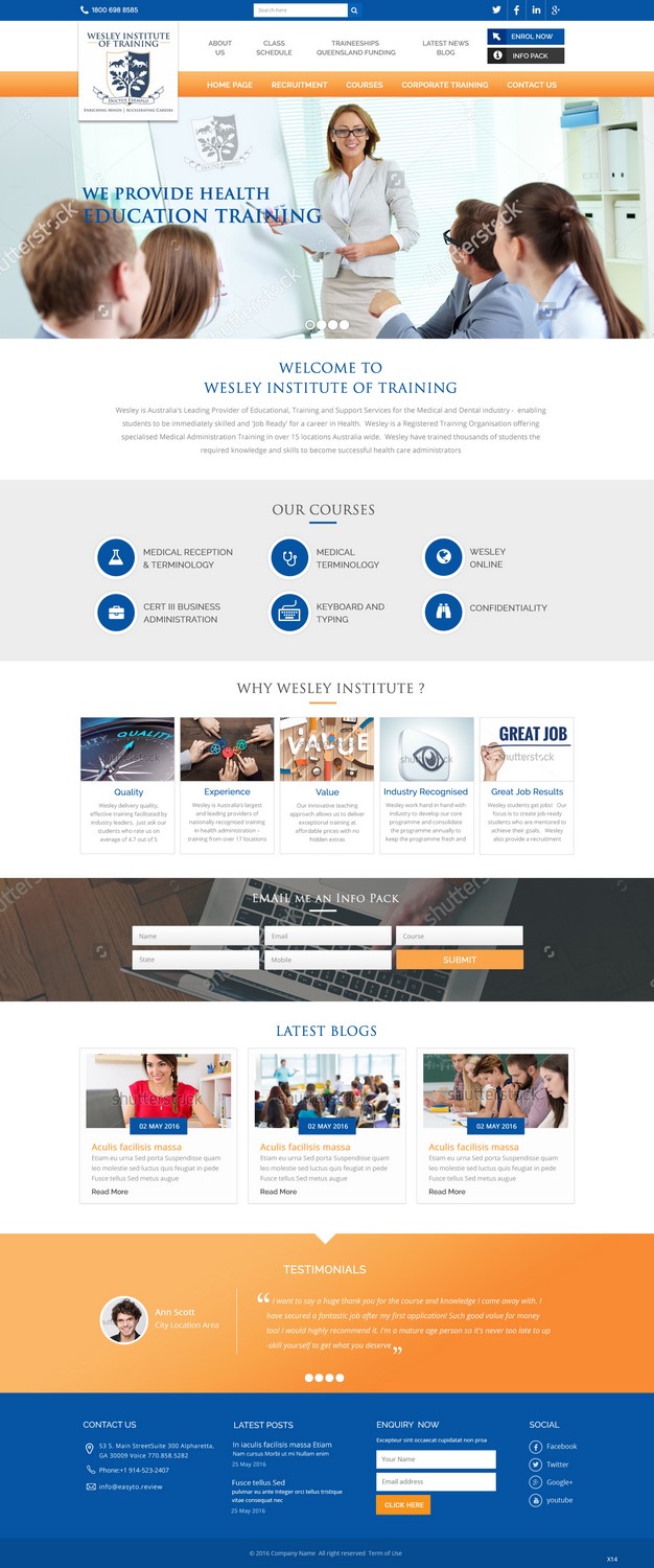 Web Design par pb pour Wesley Health Management | Design #11269259