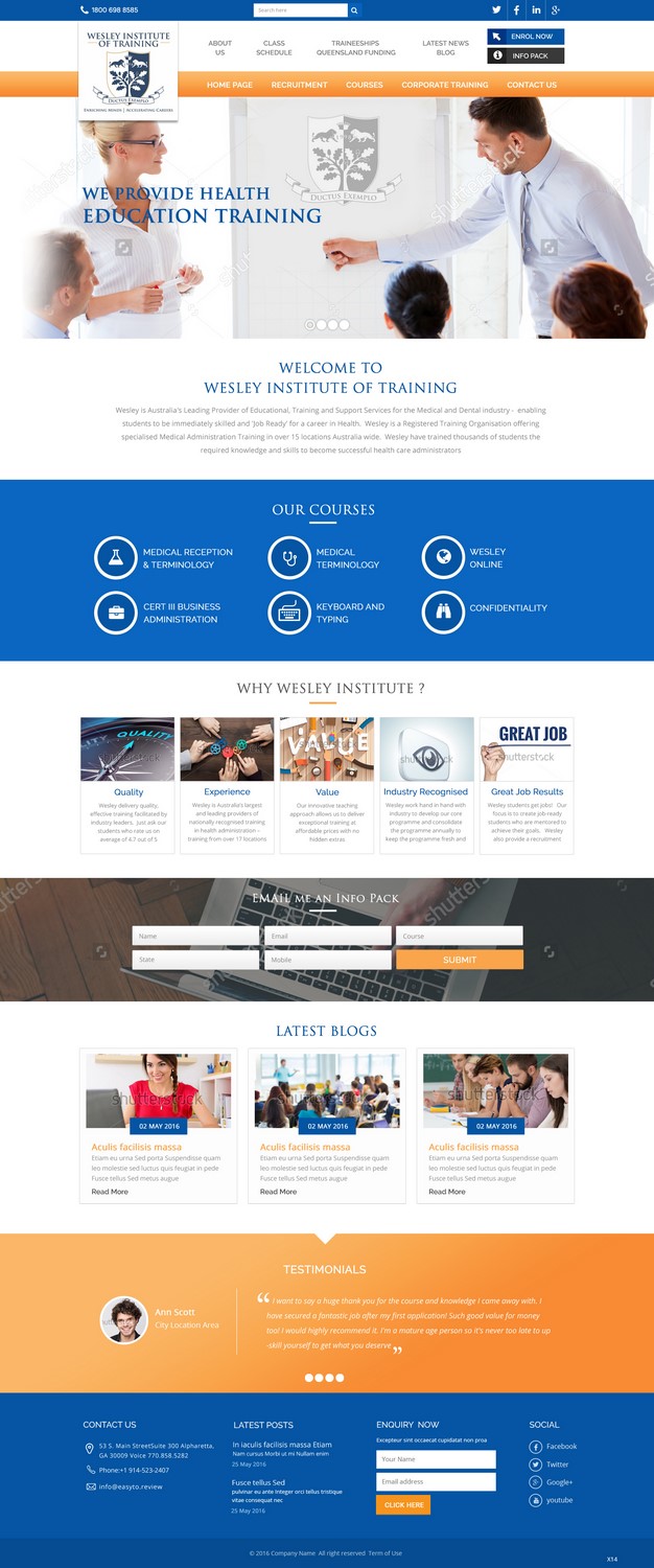 Web Design par pb pour Wesley Health Management | Design #11269260