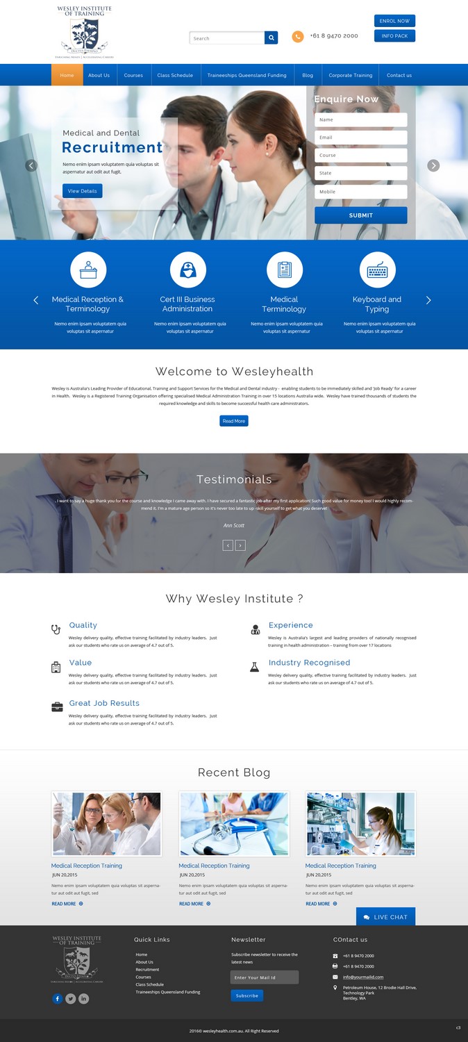 Web Design by pb for Wesley Health Management | Design #11279545