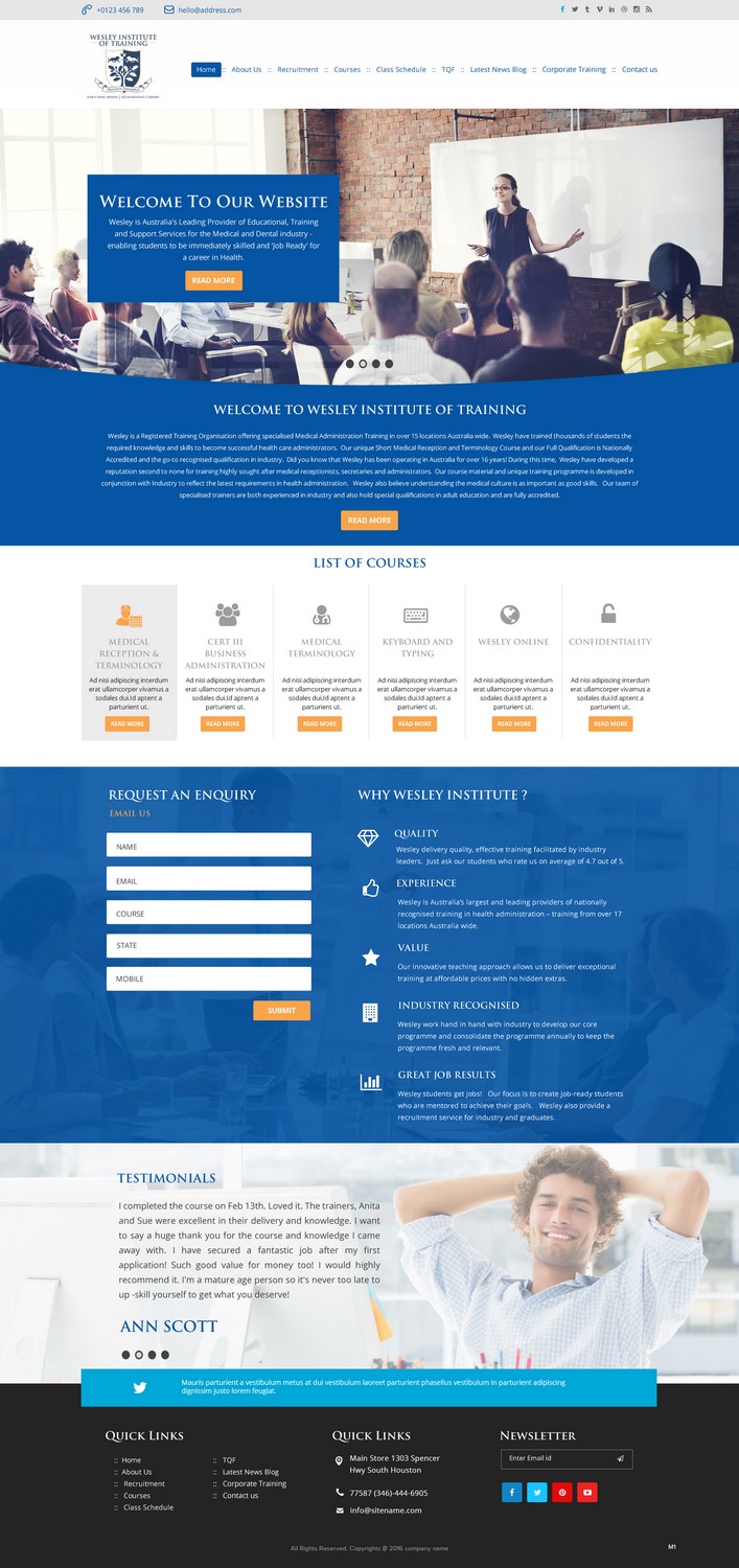 Web Design by pb for Wesley Health Management | Design #11279546