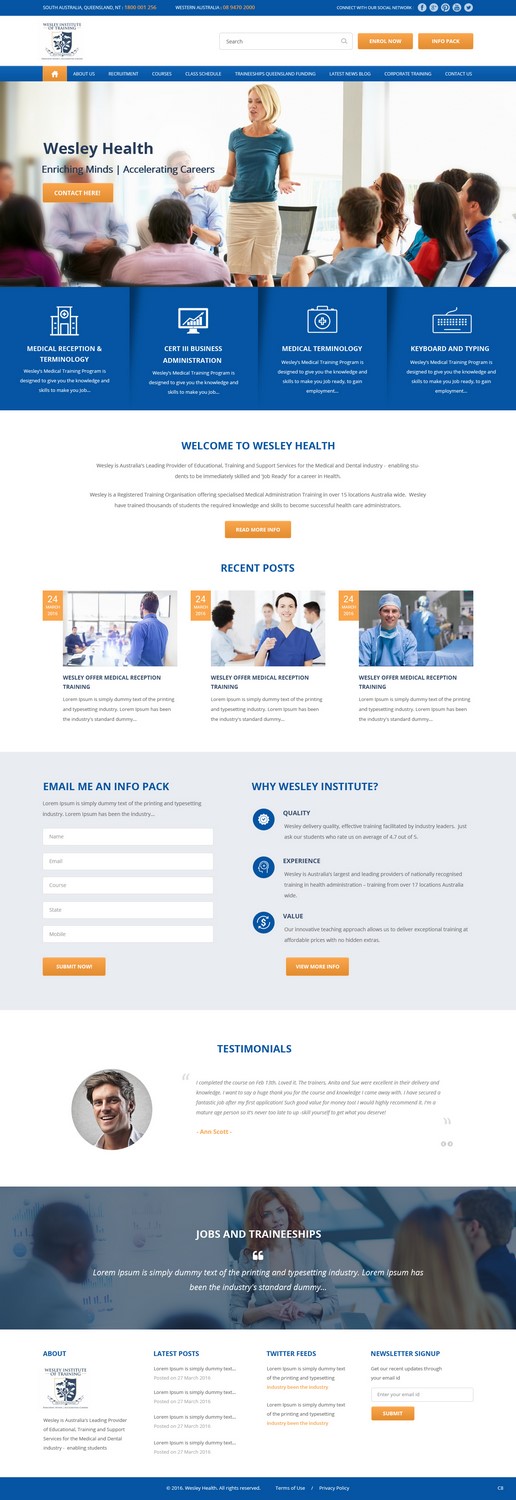 Web Design by pb for Wesley Health Management | Design #11279548