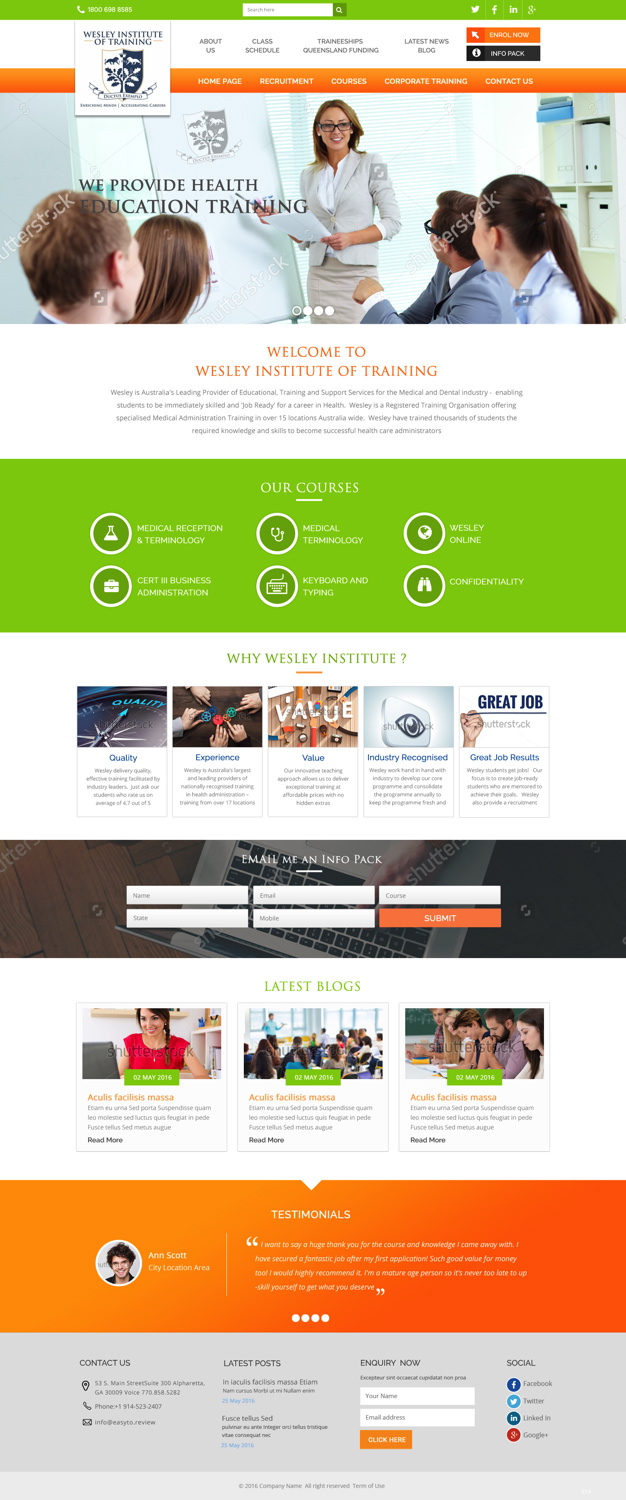 Web Design by pb for Wesley Health Management | Design #11288586