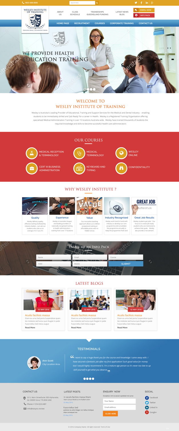 Web Design by pb for Wesley Health Management | Design #11288587