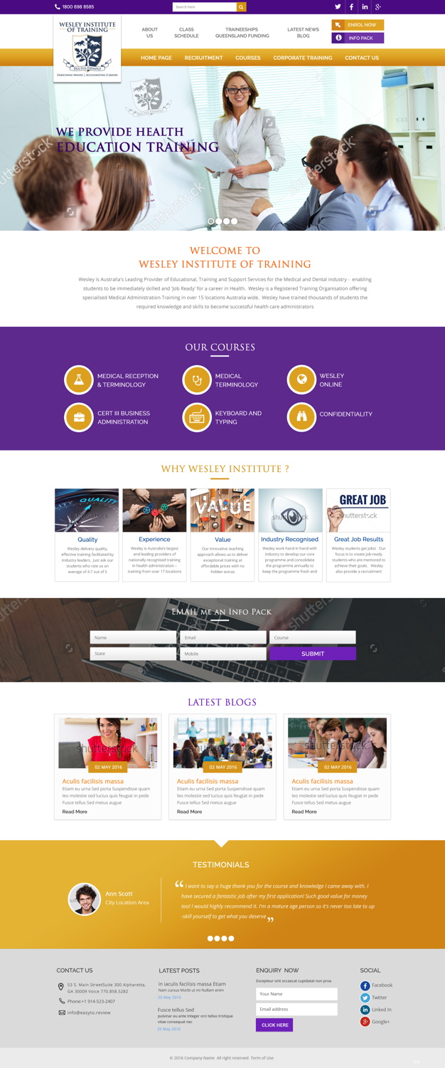 Web Design by pb for Wesley Health Management | Design #11288588