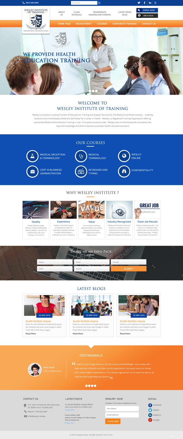Web Design by pb for Wesley Health Management | Design #11288589