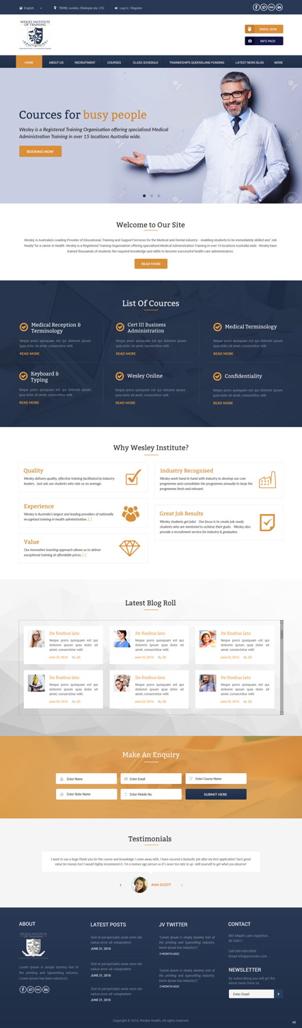 Web Design by pb for Wesley Health Management | Design #11301313