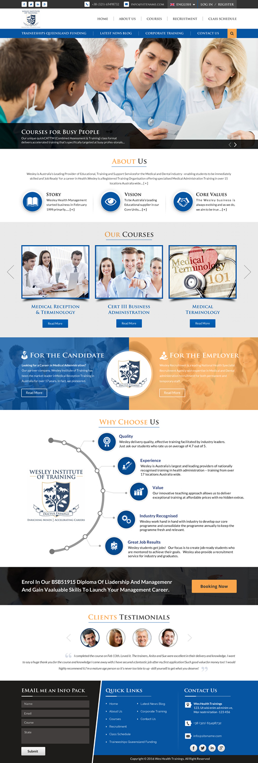 Web Design by Sbss for Wesley Health Management | Design #11281647