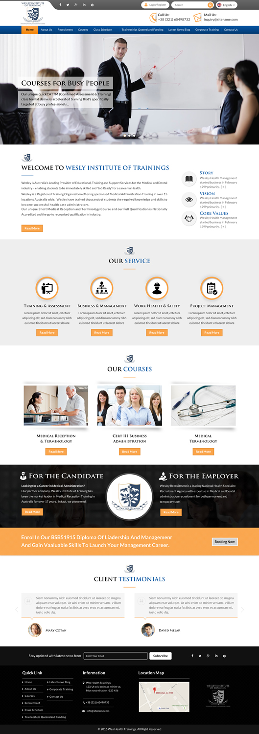 Web Design by Sbss for Wesley Health Management | Design #11281649