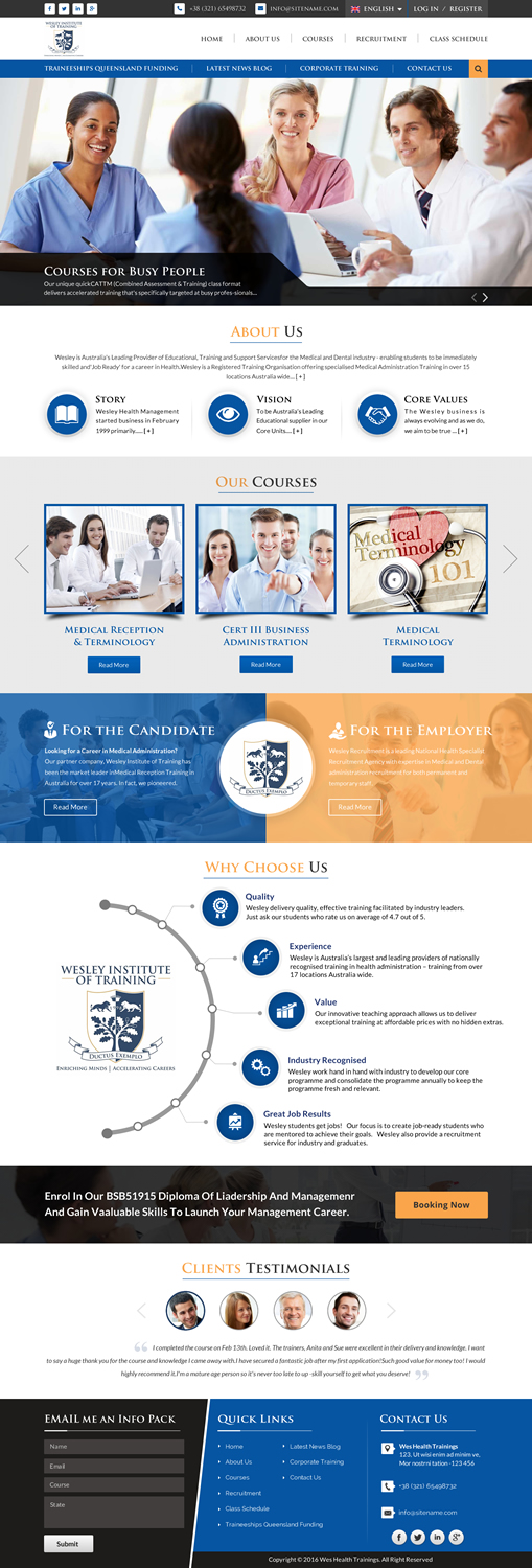 Web Design by Sbss for Wesley Health Management | Design #11281650