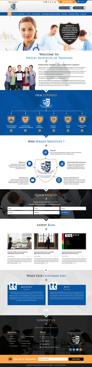 Web Design by Sbss for Wesley Health Management | Design #11281656