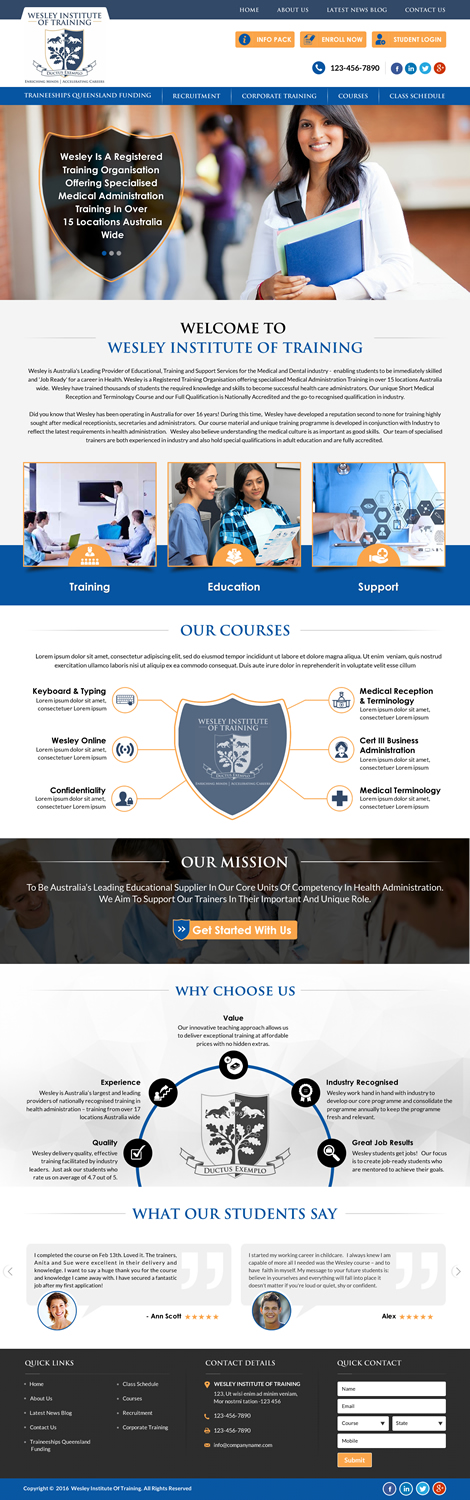 Web Design by Sbss for Wesley Health Management | Design #11281662