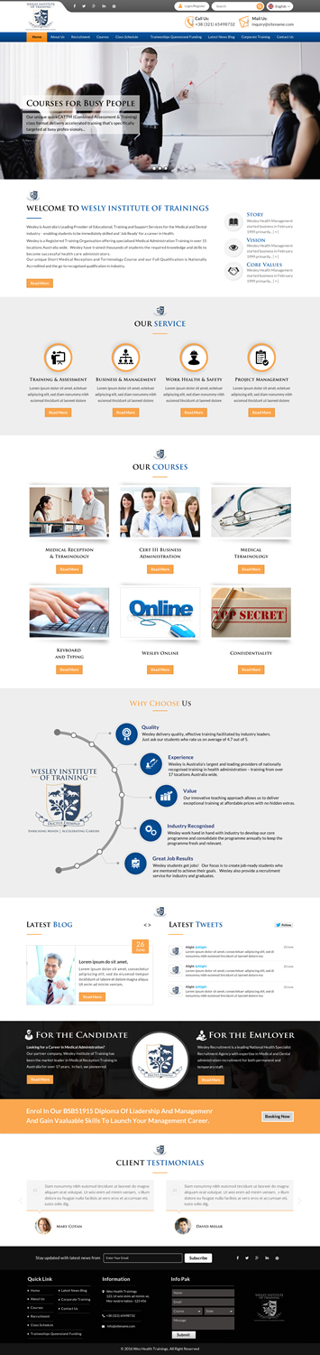 Web Design by Sbss for Wesley Health Management | Design #11288173