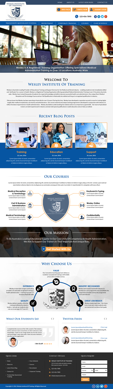 Web Design by Sbss for Wesley Health Management | Design #11296580