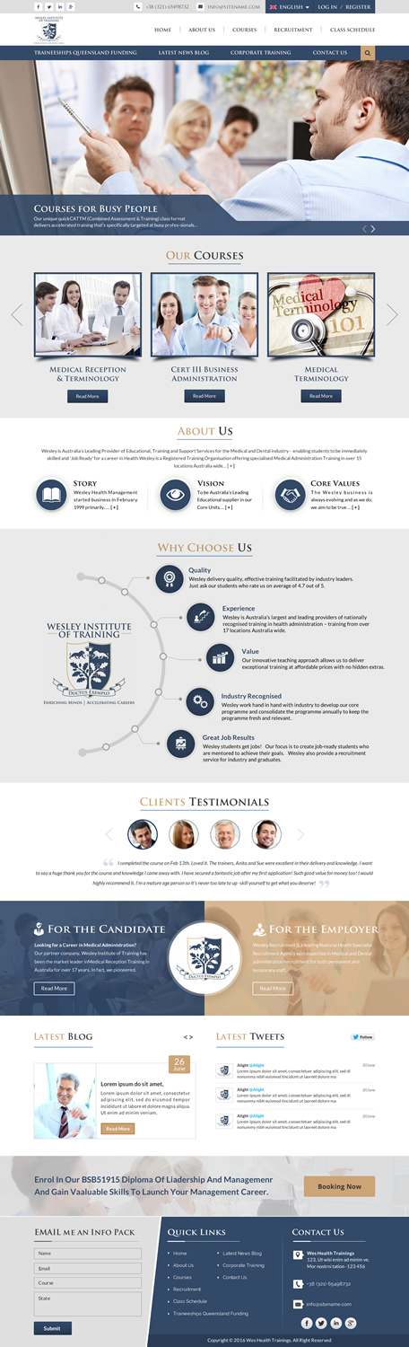 Web Design by Sbss for Wesley Health Management | Design #11302075