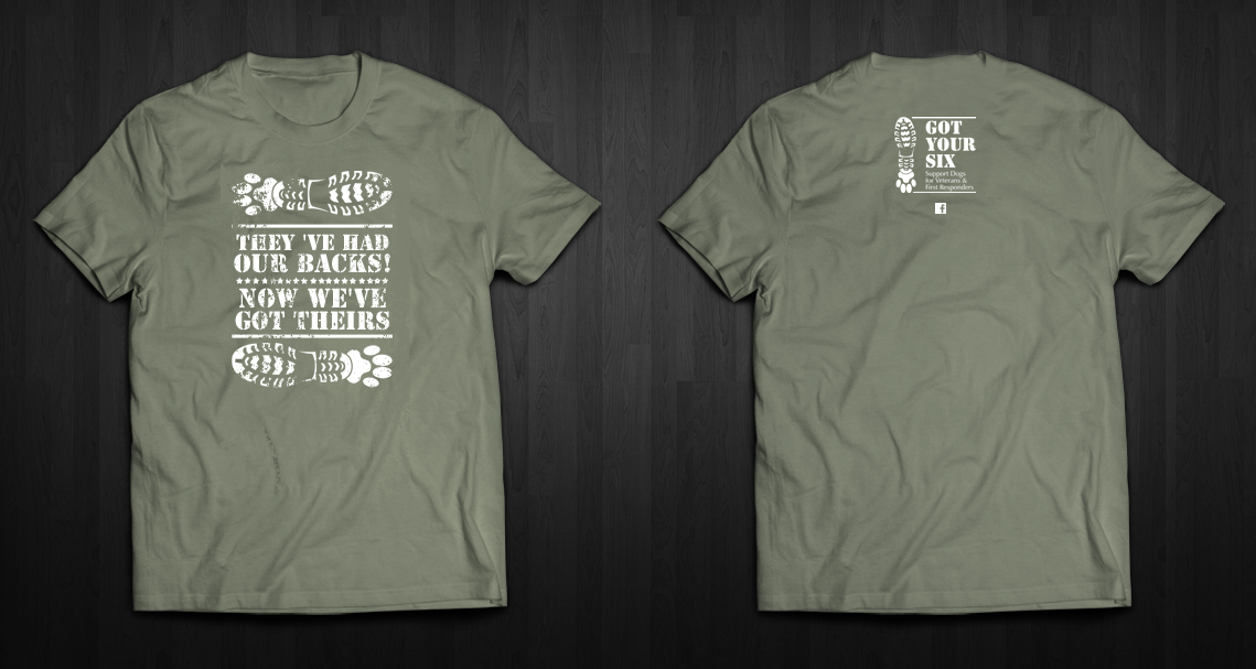 Diseño de Camiseta por chandrayaan.creative para Got Your Six Support Dogs | Diseño #11266759