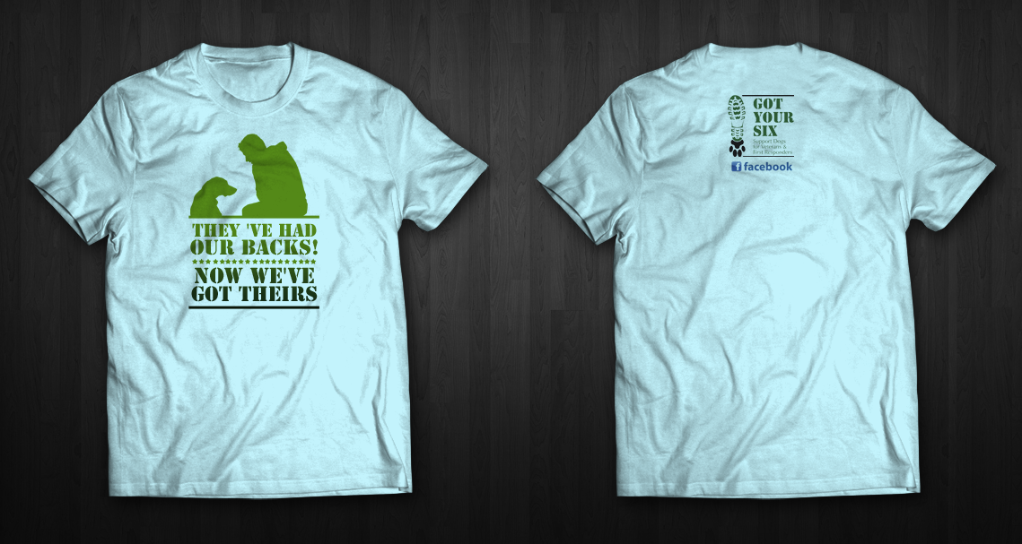 Diseño de Camiseta por chandrayaan.creative para Got Your Six Support Dogs | Diseño #11279291