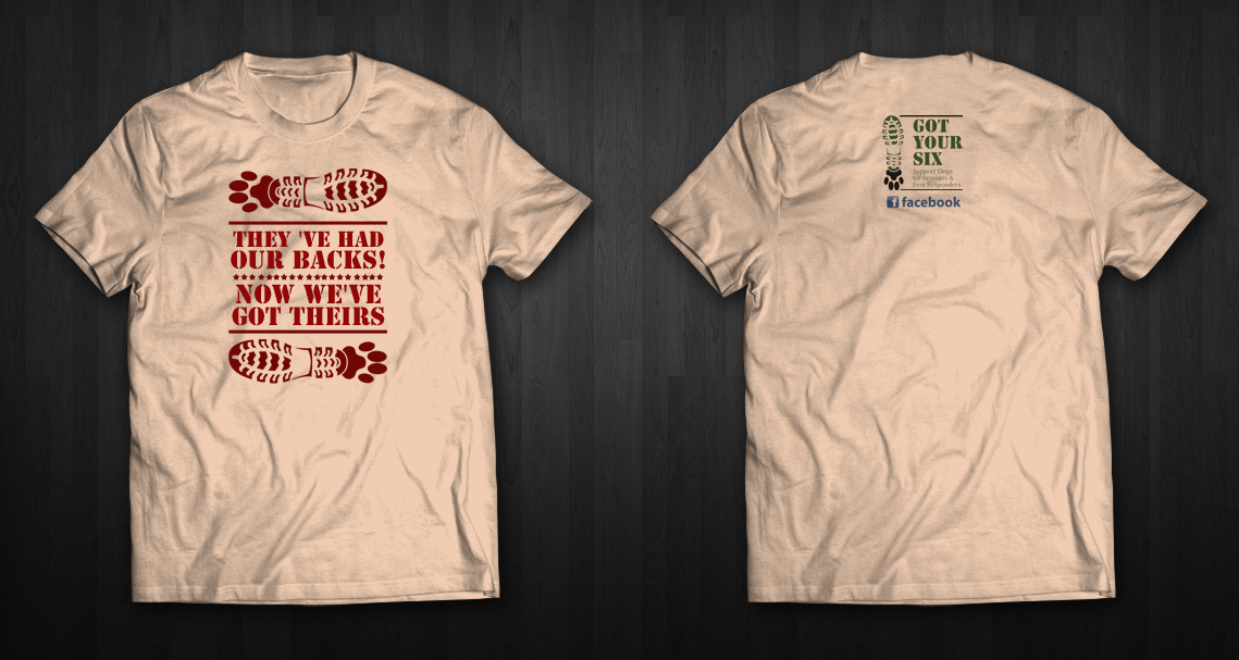 Diseño de Camiseta por chandrayaan.creative para Got Your Six Support Dogs | Diseño #11279292