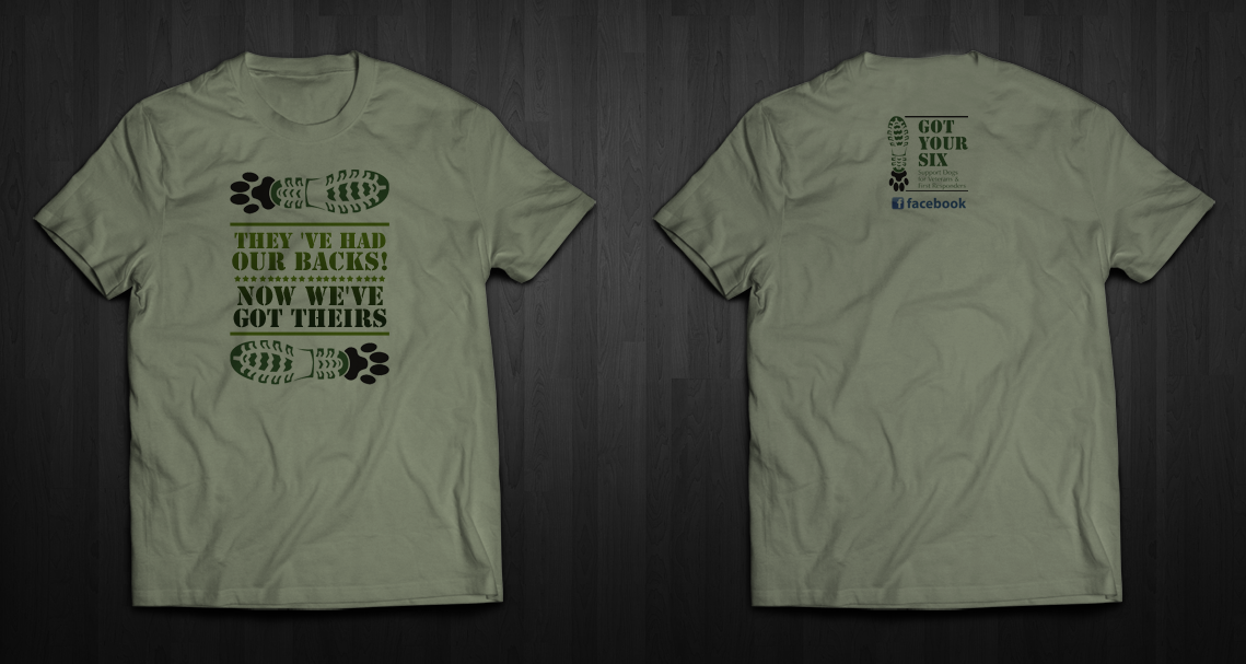 Diseño de Camiseta por chandrayaan.creative para Got Your Six Support Dogs | Diseño #11279293