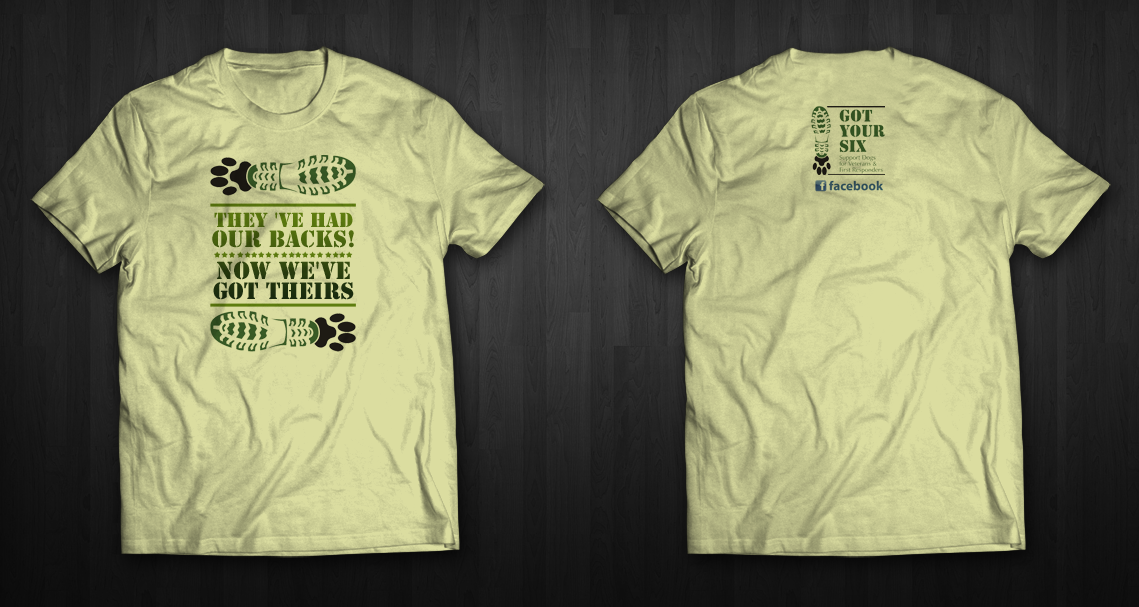 Diseño de Camiseta por chandrayaan.creative para Got Your Six Support Dogs | Diseño #11279295