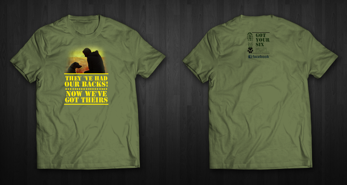 T-shirt Design by chandrayaan.creative for Got Your Six Support Dogs | Design #11279300