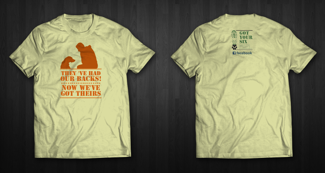 Diseño de Camiseta por chandrayaan.creative para Got Your Six Support Dogs | Diseño #11279301
