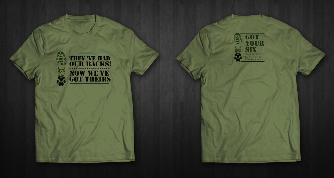 Diseño de Camiseta por chandrayaan.creative para Got Your Six Support Dogs | Diseño #11289704