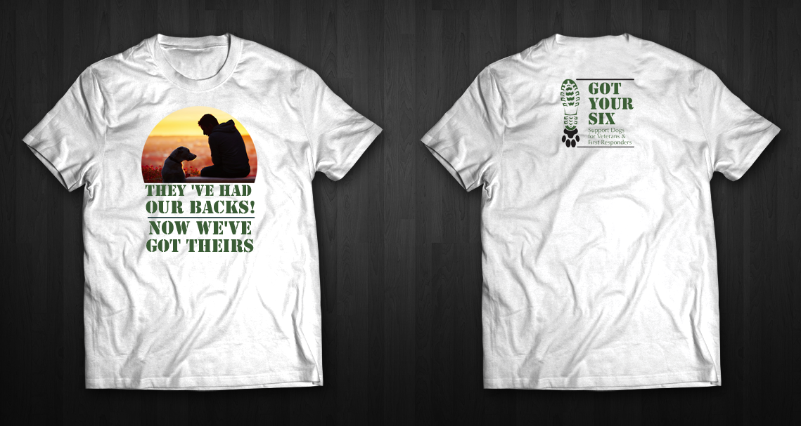 Diseño de Camiseta por chandrayaan.creative para Got Your Six Support Dogs | Diseño #11289836