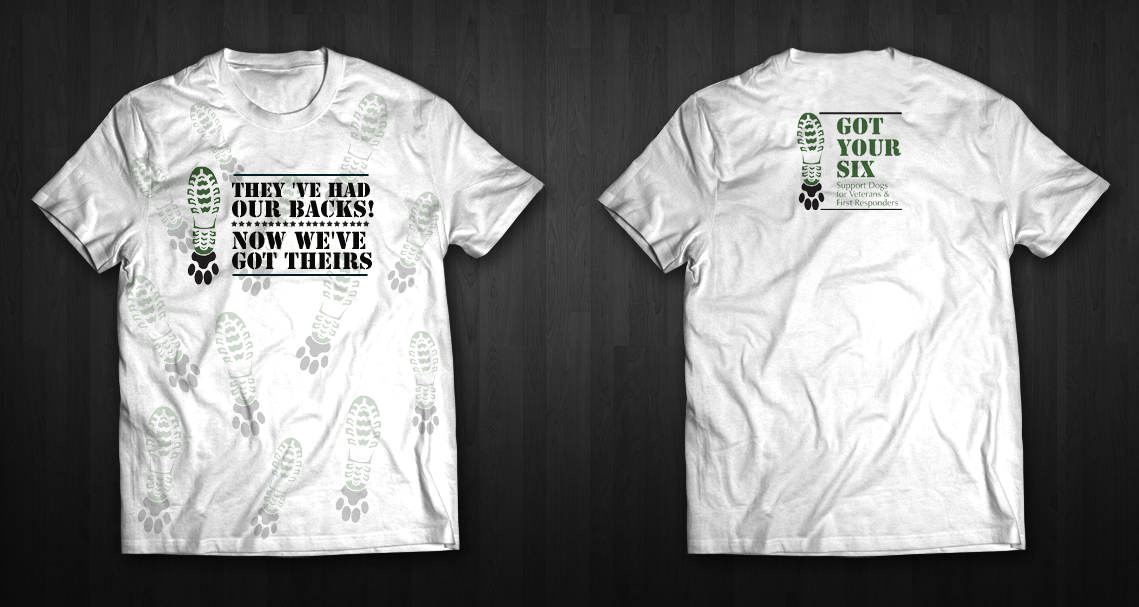 Diseño de Camiseta por chandrayaan.creative para Got Your Six Support Dogs | Diseño #11289857