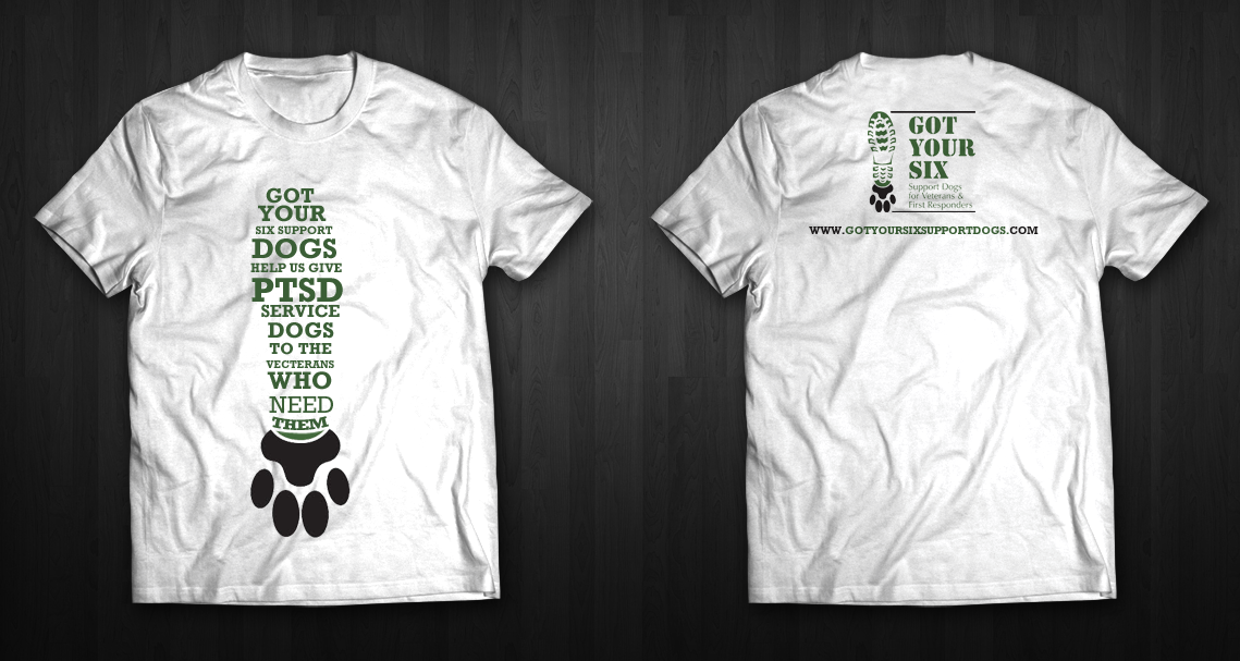 Diseño de Camiseta por chandrayaan.creative para Got Your Six Support Dogs | Diseño #11290943