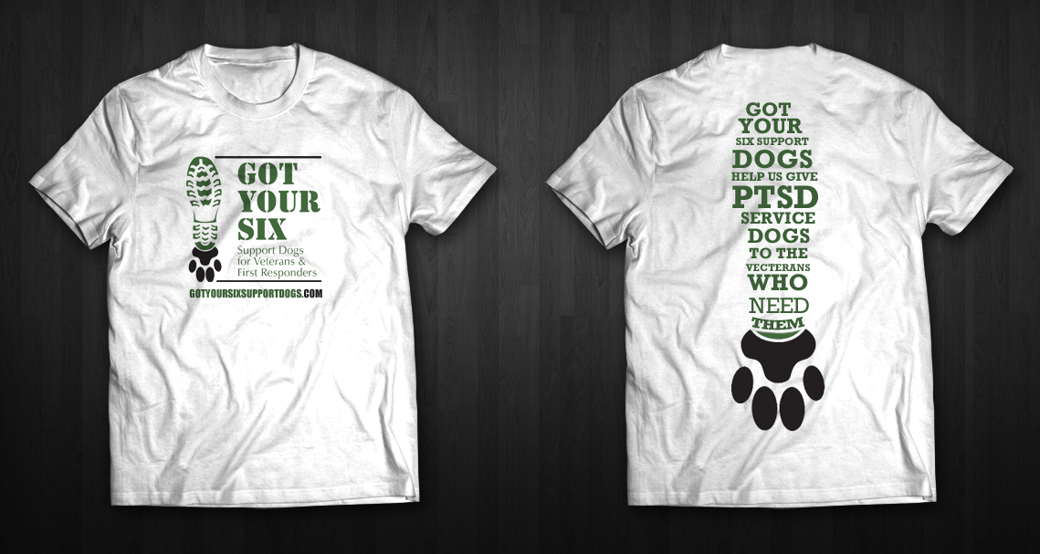 Diseño de Camiseta por chandrayaan.creative para Got Your Six Support Dogs | Diseño #11291211