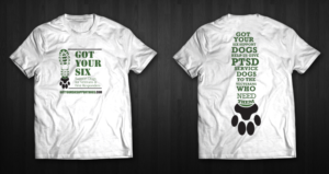 Diseño de Camiseta por chandrayaan.creative para Got Your Six Support Dogs | Diseño: #11291211