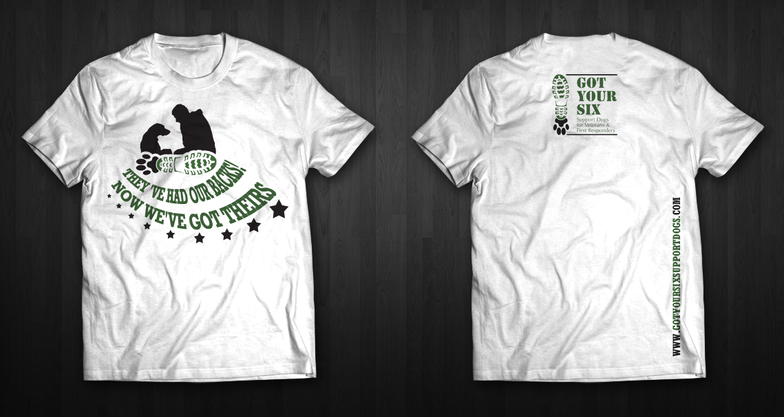 Diseño de Camiseta por chandrayaan.creative para Got Your Six Support Dogs | Diseño #11291212