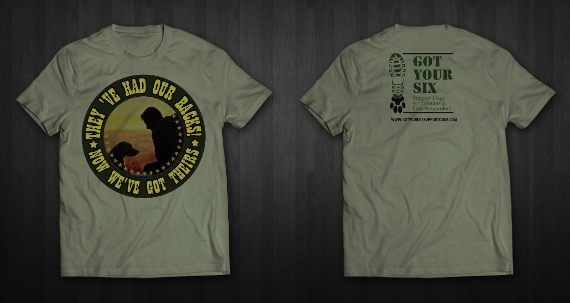 Diseño de Camiseta por chandrayaan.creative para Got Your Six Support Dogs | Diseño #11297741