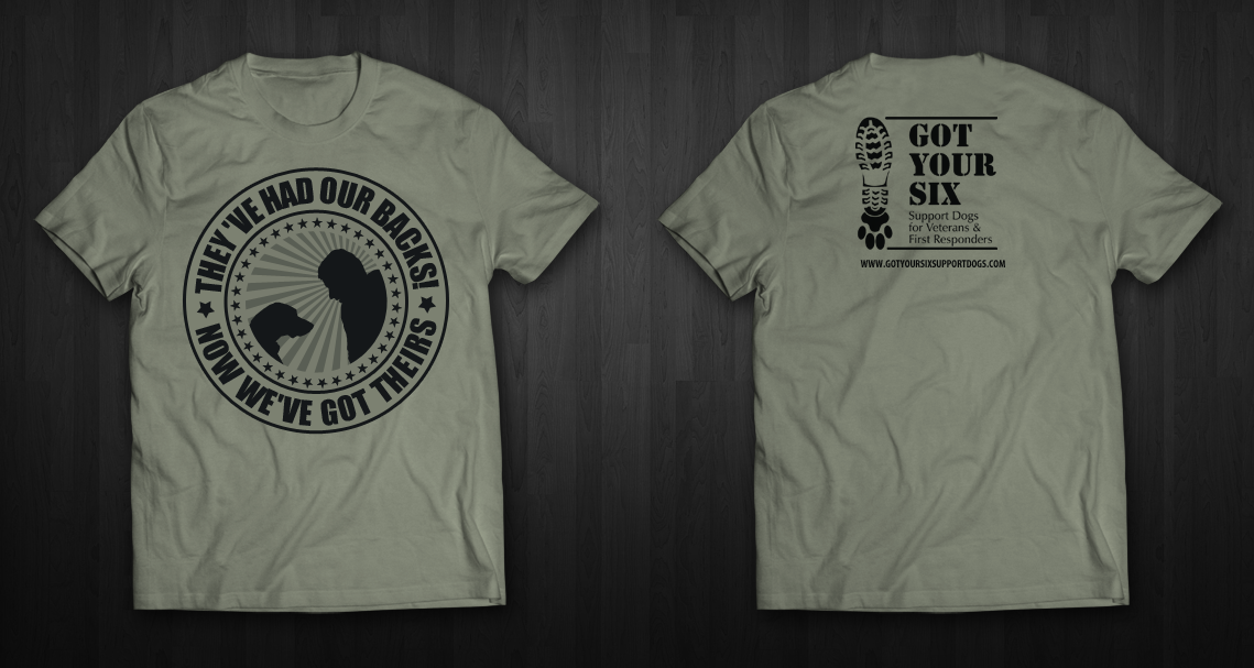 Diseño de Camiseta por chandrayaan.creative para Got Your Six Support Dogs | Diseño #11297742