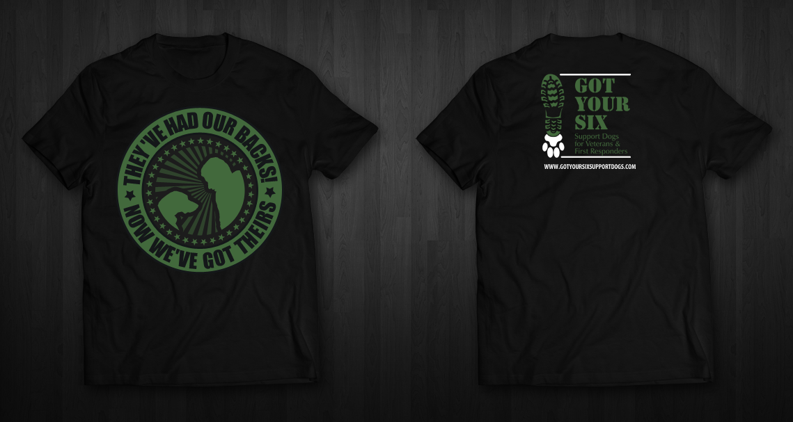 Diseño de Camiseta por chandrayaan.creative para Got Your Six Support Dogs | Diseño #11297744