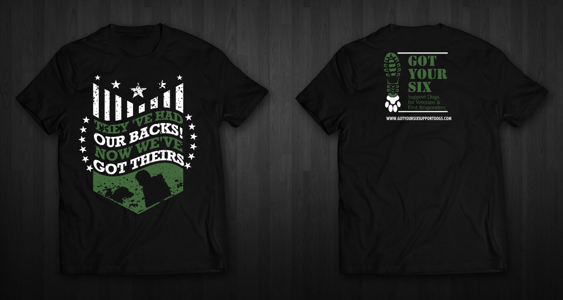 Diseño de Camiseta por chandrayaan.creative para Got Your Six Support Dogs | Diseño #11298237