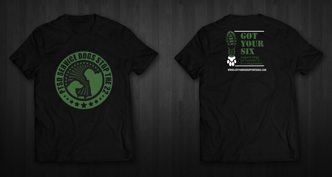 T-shirt Design by chandrayaan.creative for Got Your Six Support Dogs | Design #11318793