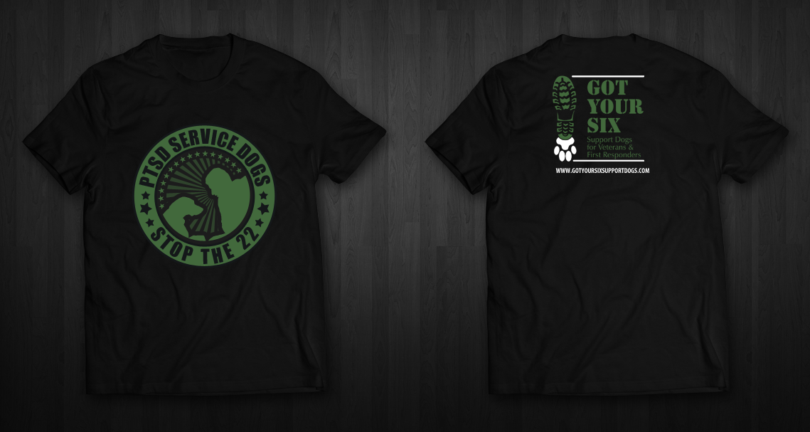 T-shirt Design by chandrayaan.creative for Got Your Six Support Dogs | Design #11318795