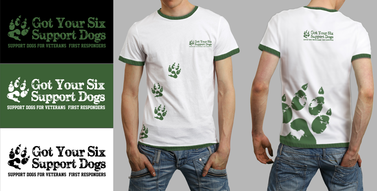 Diseño de Camiseta por SL Designer para Got Your Six Support Dogs | Diseño #11258971