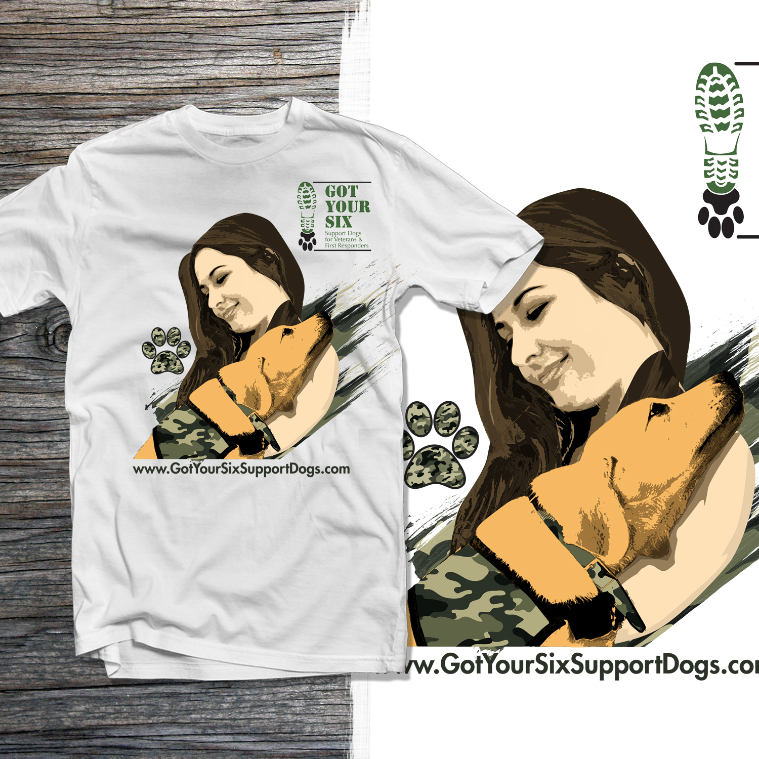 Diseño de Camiseta por Eral Besoña para Got Your Six Support Dogs | Diseño #11284429
