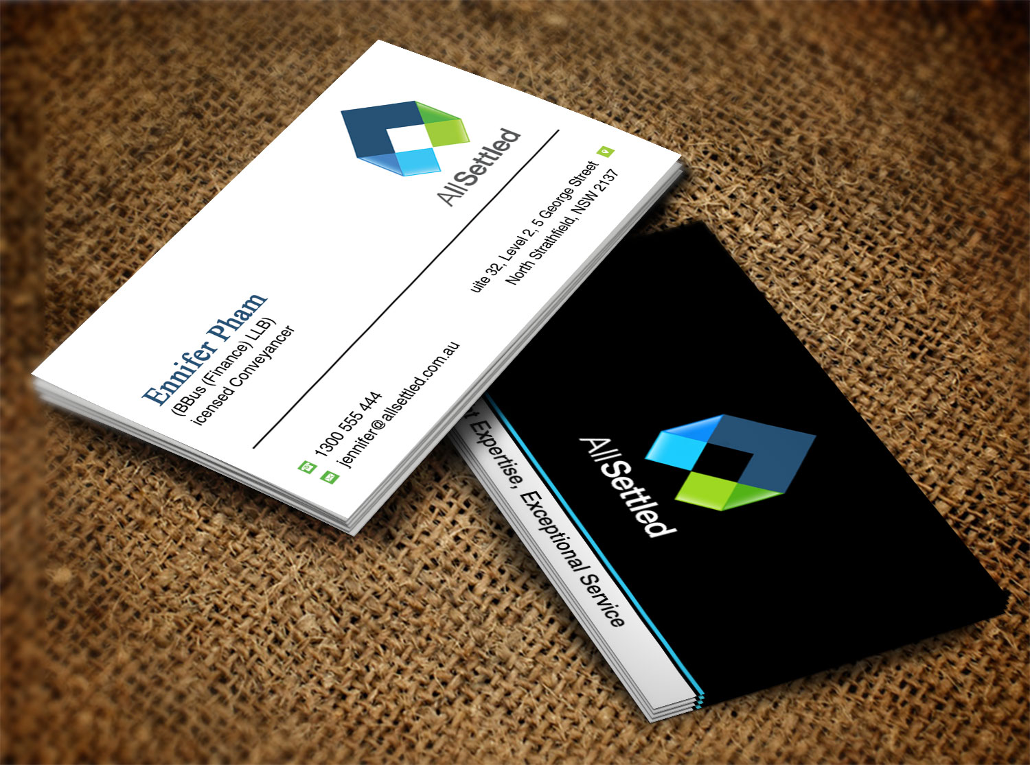 Business Card Design by Monna for All Settled | Design #11277006